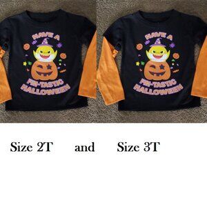 Lot of 2 Toddler Baby Shark HAVE FIN-TASTIC HALLOWEEN T-Shirts Sizes 2T & 3T NWT